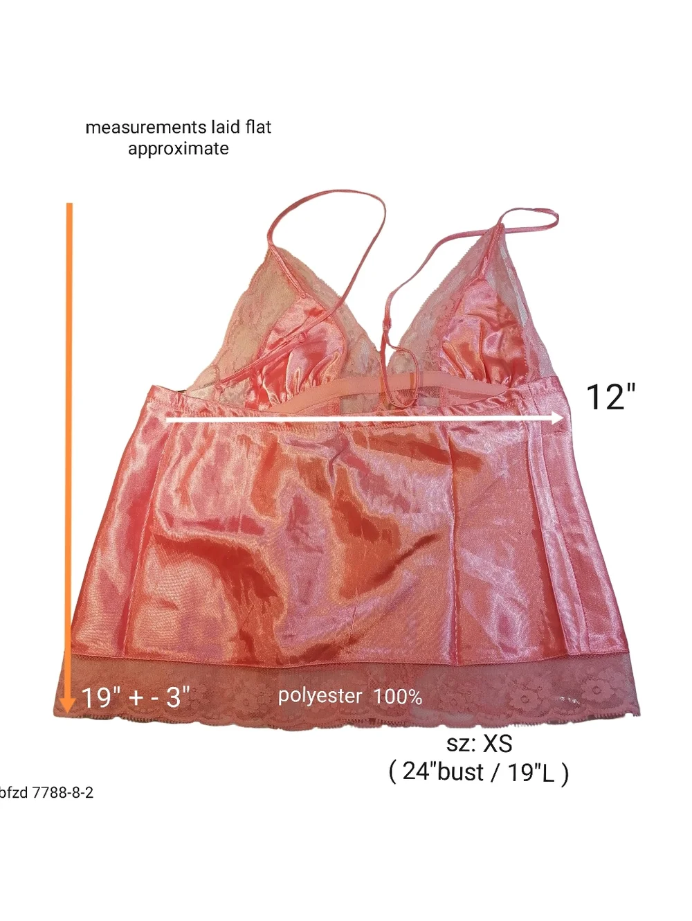 🐞🦩La Senza Satin Lace Camisole Top - Pink - Picture 2 of 5